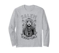 École de Salem pour Filles Halloween, sorcière Gothique, Pop Art Wiccan Manche Longue