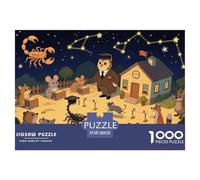 École du Scorpion à la Nuit étoilée Puzzle en Bois Imperméable DIY Puzzles De 1000 Pièces pour Adultes Coloré De Décoration pour La Maison
