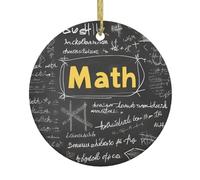 École mathématiques impression arbre de Noël en céramique suspendu, ornement de Noël en céramique pour la maison, centre commercial, vacances