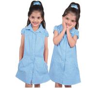 École Uniforme 2 Paquet Carreau Vichy Imprimé Robes Avec Chouchous Assortis Pour Enfants Filles Âge 3-14 11-12 ans