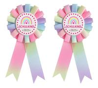 Écolière 2025 - Pour fille - Arc-en-ciel - Décoration de sac d'écolier - Insigne de rentrée des classes - Pour sac d'école et cadeau de rentrée des classes