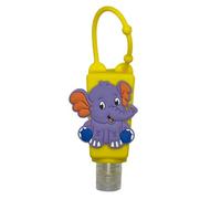 ECOLINDO - Porte-clé Bouteilles de Voyage pour enfants - Porte-clé gel hydroalcoolique - Flacon en Plastique Étanche Rechargeable 30ml, Étui en silicone - Eléphant