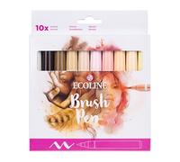 Ecoline Set 10 stylos pinceau X10 Skin Cb Pointe feutre Teintes peau pour lettering & dessin
