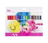 Ecoline – Set de 15 marqueurs pointe feutre pour lettering, teintes de base