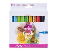 Ecoline Brush Pen Set de 20 marqueurs pointe feutre - Teintes de base | Marqueurs à dégrader pour lettering, dessin & journaling