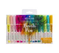 Ecoline Brush Pen Set de 30 marqueurs pointe feutre - Teintes supplement | Marqueurs à dégrader pour lettering, dessin & journaling