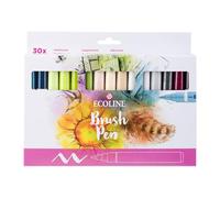 Ecoline Brush Pen Set de 30 marqueurs pointe feutre - Teintes supplement | Marqueurs à dégrader pour lettering, dessin & journaling