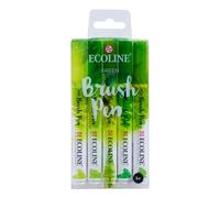 Ecoline Brush Pen Set de 5 marqueurs pointe feutre - Teintes verts | Marqueurs à dégrader pour lettering, dessin & journaling