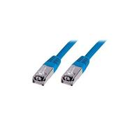 DIGITUS Câble LAN Cat 5e - 0,5m - CCA Câble Réseau Avec RJ45 - SF/UTP Blindé - Compatible Cat-6 & Cat-5 - Bleu