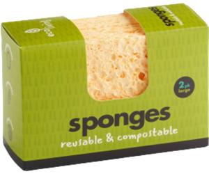 ecoLiving Éponge Compostable - Large - Lot de 2