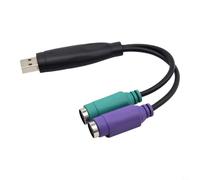 EcoLivzen Adaptateur USB 2.0 pour périphériques de jeu PS/2 | Se connecte pour les anciens appareils PS/2 aux ports USB modernes, prend en charge le clavier et la souris simultanément
