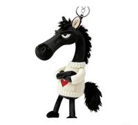 EcoLivzen Porte-clés mascotte porte-bonheur de l'année du cheval 20 cm en | Symbole de prospérité, taille de 20 cm, texture en peluche douce, porte-clés, design année de cheval