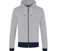Ecologie - Hoodie "Okavango" avec fermeture éclair sur toute la longueur pour homme/femme unie RW9244 (M) (Gris bruyère/bleu marine)