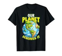 Écologiste Notre planète mérite Une Terre Verte Propre T-Shirt Graphique avec Valeur