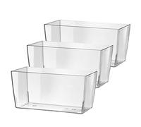 ECOMACETAS FLOWERPOT STORE Jardinière rectangulaire transparente en plastique, 30 cm et 25 cm (3, 25 cm)