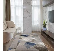 ECOMMERC3 Babek Tapis Salon Cheveux Courts Bleu 120x170 avec Toucher Velours | Tapis Coton et Polyester Soft Haute Densité Facile à Nettoyage