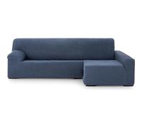 ECOMMERC3 Chaiselong Housse de canapé Universelle et Polyvalente avec accoudoir Long Droit Bleu Protecteur Facile à Installer pour Dossier, siège et accoudoirs