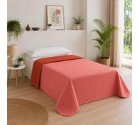 ECOMMERC3 Couvre-lit Boutis 1 Personne Été 190x270 Corail/Terre Cuite