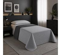 ECOMMERC3 Couvre-lit Boutis 1 Personne Été 190x270 Gris/Anthracite