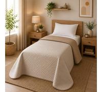 ECOMMERC3 Couvre-lit Boutis 1 Personne Été 190x270 Lin/Cuir