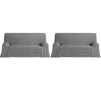 ECOMMERC3 Couvre-lit Multifonction léger et élégant pour canapé ou lit 130 x 180 cm Anthracite (Lot de 2)