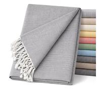 ECOMMERC3 Couvre-lit Multifonction léger et élégant pour canapé ou lit 230 x 260 cm Gris