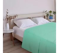 ECOMMERC3 Drap de Dessus Extra Doux et Confortable pour lit de 135 cm, Couleur Aigue-Marine, fabriqué en Espagne, Respirant, Facile d'entretien