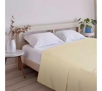 ECOMMERC3 Drap de Dessus Extra Doux et Confortable pour lit de 135 cm, Couleur Jaune, fabriqué en Espagne, Respirant, Facile d'entretien