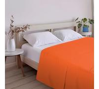 ECOMMERC3 Drap de Dessus Extra Doux et Confortable pour lit de 135 cm, Couleur Orange, fabriqué en Espagne, Respirant, Facile d'entretien