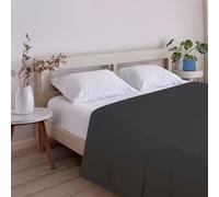 ECOMMERC3 Drap de Dessus Extra Doux et Confortable pour lit de 150 cm, Couleur Noire, fabriqué en Espagne, Respirant, Facile d'entretien