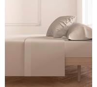 ECOMMERC3 Drap de Dessus pour lit de 90 cm 100% Coton Doux et Respirant Couleur Terre