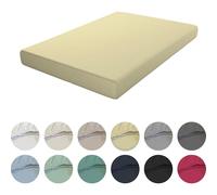 ECOMMERC3 Drap-Housse Extra Doux et Confortable pour lit de 105 cm - Couleur Jaune fabriqué en Espagne, réglable, Facile à Laver et résistant