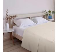 ECOMMERC3 Drap-Housse Extra Doux et Confortable pour lit de 180 cm, Couleur Beige, fabriqué en Espagne, Respirant, Facile d'entretien