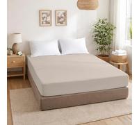 ECOMMERC3 Drap Housse lit 135 cm 100% Coton Extra Doux | Terre | coton pur au toucher doux et naturel - élastique tout autour - respirant - facile à laver - Qualité espagnole