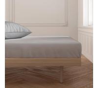 ECOMMERC3 Drap-Housse pour lit de 105 cm, réglable, 100% Coton Doux, Respirant et réglable, pour Matelas de jusqu'à 30 cm de Hauteur, Gris argenté