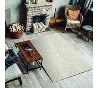 ECOMMERC3 Exclusive - Tapis de Salon à Poils Longs Blanc de 120 x 170 avec Texture Douce et très rembourrée | Tapis en Polyester et Jute sur l'envers