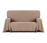 ECOMMERC3 Foulard Multifonction réversible en Tissu Jacquard avec Franges, Taille 180 x 260 cm, idéal pour canapé et lit, Respirant et au Toucher Doux, Couleur grillée, Brun