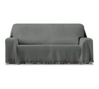 ECOMMERC3 Foulard Multifonction réversible, Tissu Jacquard, avec Franges, Gris, idéal pour canapé ou lit, Respirant et Toucher Doux