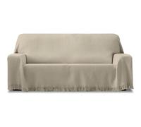 ECOMMERC3 Foulard Multifonction réversible, Tissu Jacquard, avec Franges, idéal pour canapé ou lit, Respirant et Toucher Doux, Vison