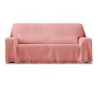 ECOMMERC3 Foulard Multifonction réversible, Tissu Jacquard, avec Franges, Rose, idéal pour canapé ou lit, Respirant et Toucher Doux