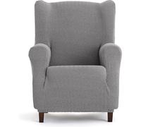 ECOMMERC3 Housse bi-élastique pour Fauteuil à Oreilles Super élastique - Housse de Fauteuil à Oreilles de Couleur Grise Adaptable, Respirante et Facile à Installer avec des mousses de Fixation et des