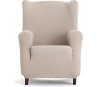 ECOMMERC3 Housse bi-élastique pour Fauteuil à Oreilles Super élastique - Housse de Fauteuil à Oreilles Couleur Lin Adaptable, Respirante et Facile à Placer avec des mousses de Fixation et des