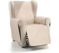 ECOMMERC3 Housse de canapé 1 Place Relax Super réglable - Housse de canapé 1 Place Relax réversible, Couleur Beige/Cuir rembourré et Extra Doux, fabriquée en Espagne