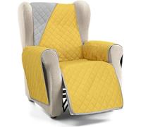 ECOMMERC3 Housse de canapé 1 Place Relax Super réglable - Housse de canapé 1 Place Relax réversible, Couleur Moutarde/Perle rembourrée et Extra Douce, 100% fabriquée en Espagne
