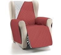 ECOMMERC3 Housse de canapé 1 Place Relax Super réglable - Housse de canapé 1 Place Relax réversible, Couleur Rouge/Gris, rembourrée et Extra Douce, fabriquée en Espagne