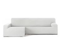 ECOMMERC3 Housse de canapé avec accoudoir Long Gauche bi-élastique Respirant Couleur Blanche Ajustement élastiques et mousses de Fixation Protection Contre l'usure