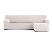 ECOMMERC3 Housse de canapé Chaiselong, accoudoir Court Droit, Super élastique, bi-élastique, Couleur écru, avec mousses de Fixation et élastiques d'ajustement à Droite ou à Gauche