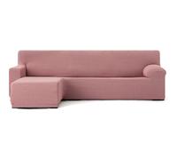 ECOMMERC3 Housse de canapé Chaiselong, accoudoir Court Gauche, Super élastique, bi-élastique, Rose, avec Mousse de Fixation et élastiques d'ajustement Droite ou Gauche