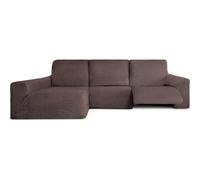 ECOMMERC3 Housse de canapé Chaiselong accoudoir Long Gauche avec Relaxation bi-élastique Marron Super élastique, Respirante et Mousse de Maintien