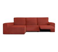 ECOMMERC3 Housse de canapé Chaiselongue avec Bras Long Gauche avec Relaxation - Housse de canapé ChaiseLongue Couleur chaudière bi-élastique, Respirante et Facile à Installer avec mousses de Fixation